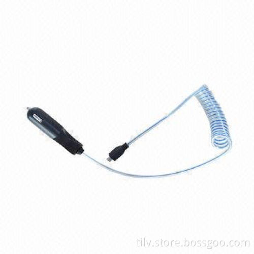 In-car charger cable for iPhone 4, HTC mobile phones, 3-in-1 flash light